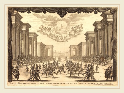 Jacques Callot, French (1592-1635), Third Intermezzo, 1617, etching