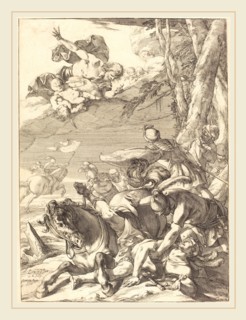 Laurent de La Hyre, French (1606-1656), The Conversion of Saint Paul, c. 1637, etching on laid