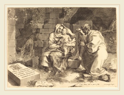 Claude Mellan, French (1598-1688), The Holy Family, engraving