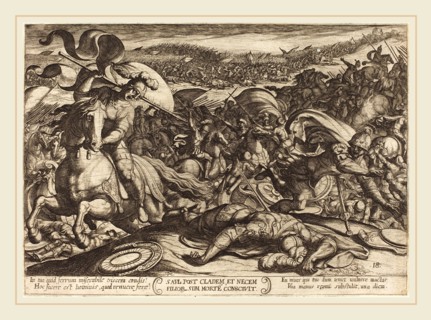Antonio Tempesta, Italian (1555-1630), Saul Kills Himself after the Defeat of his Army by the