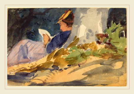 Follower of John Singer Sargent, American (Resting, c. 1880-1890, watercolor over graphite on wove