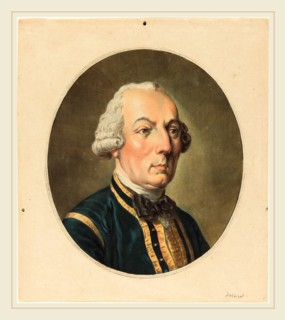 Antoine-FranÃ§ois Sergent, French (1751-1847), Jean Charles Folard, color mezzotint
