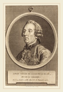 Charles-Nicolas Cochin II, French (1715-1790), Louis Cesar de La Baume-le-Blanc, etching on laid