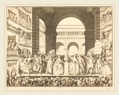 Charles-Etienne Gaucher after Jean-Michel Moreau, French (1741-1804), Couronnement de Voltaire (The