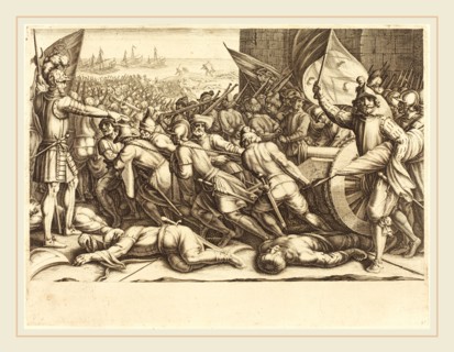 Jacques Callot, French (1592-1635), The Re-embarkation of the Turks, c. 1614, engraving on laid