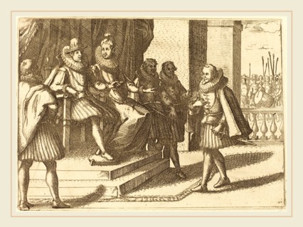 Jacques Callot, French (1592-1635), King and Queen in Consultation about the Turks, 1612, etching