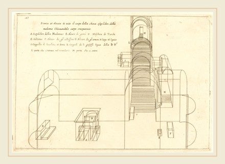 Jacques Callot, French (1592-1635), Plan and Elevation of the Church of the Madonna's Sepulchre,
