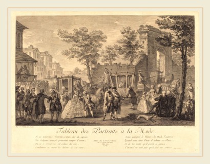 Pierre-Francois Courtois after Augustin de Saint-Aubin, French (1736-1763), Tableau des portraits a