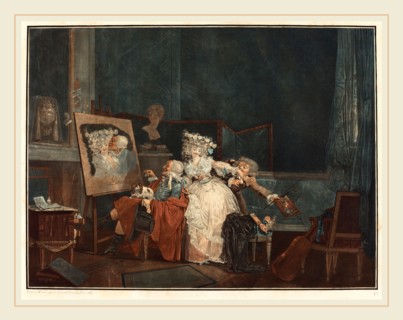 Philibert-Louis Debucourt, French (1755-1832), Les Deux Baisers (The Two Kisses), 1786, etching and