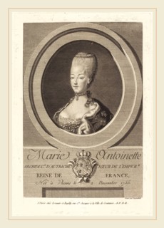 Charles-Eugene Duponchel, French (1748-c. 1780), Marie-Antoinette, engraving on laid paper