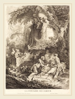 Pierre-Alexandre Aveline after FranÃ§ois Boucher, French (probably 1702-1760), La Fontaine de