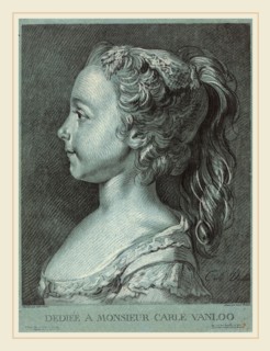 Louis-Marin Bonnet after Carle Van Loo, French (1736-1793), Marie-Rosalie Vanloo, c. 1764, chalk