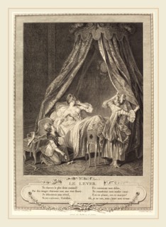 Antoine Louis Romanet after Sigmund Freudenberger, French (1742-1810 or after), Le lever, 1774,