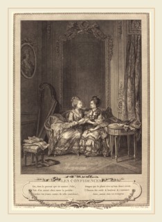 Charles Louis Lingée after Sigmund Freudenberger, French (1748-1819), Les confidences, 1774,