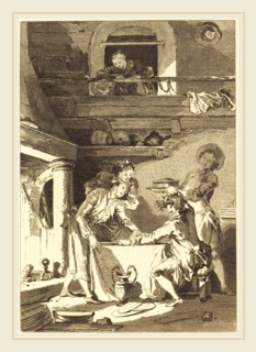 Charles Emmanuel Patas after Jean-Honoré Fragonard, French (1744-1802), Le pate d'anguilles,