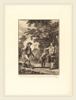 Pierre-Philippe Choffard after Jean-Michel Moreau, French (1730-1809), Chacun respecte le travail