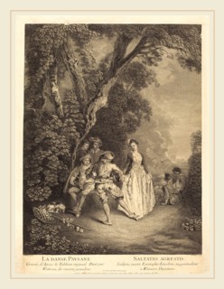 BenoÃ®t Audran II after Antoine Watteau, French (1698-1772), The Peasant Dance, engraving and