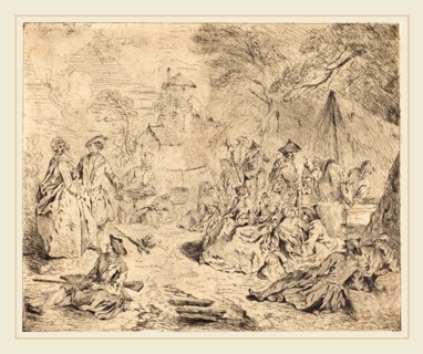 Jean-Baptiste Joseph Pater, French (1695-1736), Halt on the March, etching and drypoint