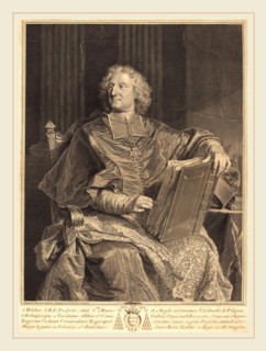 FranÃ§ois Chereau I after Hyacinthe Rigaud, French (1680-1729), Cardinal de Polignac, 1729,