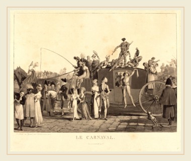 Philibert-Louis Debucourt, French (1755-1832), Le Carnaval, 1810, aquatint, etching, and roulette