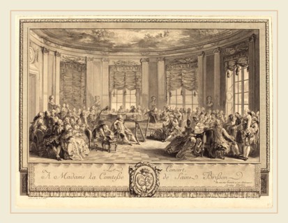 Antoine-Jean Duclos after Augustin de Saint-Aubin, French (1742-1795), Le concert, 1774, etching