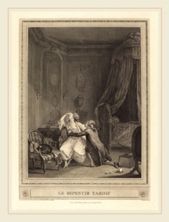 Gerard Rene Le Vilain after Nicolas Lavreince, French (c. 1740-1812 or 1836), Le repentir tardif,
