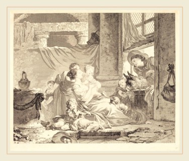 Clément-Pierre Marillier after Jean-Honoré Fragonard, French (1740-1808), La famille du fermier,