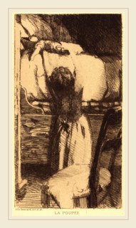 Albert Besnard, French (1849-1934), The Doll (La Poupée), 1888, etching and roulette in black on