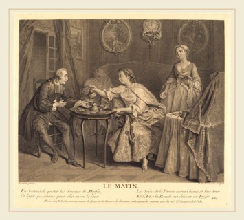 Nicolas de Larmessin IV after Nicolas Lancret, French (1684-1753 or 1755), Le matin, 1741,