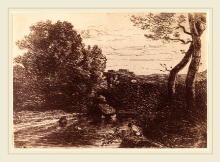Jean-Baptiste-Camille Corot, French (1796-1875), Shepherd's Bath (Le Bain du berger), 1853,