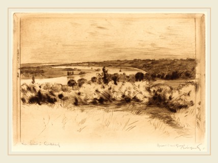 Norbert Goeneutte, French (1854-1894), The Seine at Quilleboeuf (La Seine a Quilleboeuf), drypoint