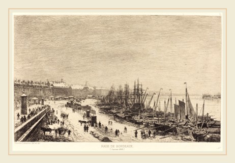 Maxime Lalanne, French (1827-1886), Rade de Bordeaux, 1868, etching on laid paper