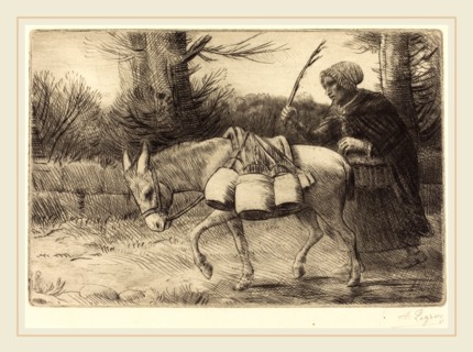 Alphonse Legros, Milkmaid of Boulogne, 3rd plate (Laitiere a Boulogne), French, 1837-1911, etching