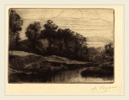 Alphonse Legros, Sunset (Le soir (Coucher de soleil)), French, 1837-1911, drypoint and etching?