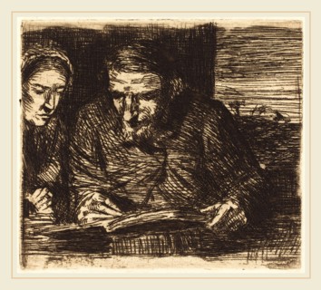 Alphonse Legros, Account Book (Le livre de comptes), French, 1837-1911, etching