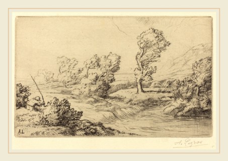 Alphonse Legros, Banks of the Marne (Bord de la Marne), French, 1837-1911, drypoint and etching? on