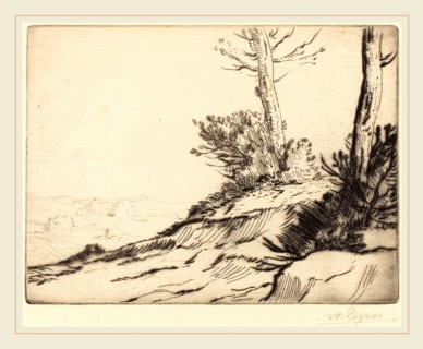 Alphonse Legros, Hill with Bushes (La butte aux brousailles), French, 1837-1911, etching and