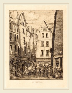 Charles Meryon, French (1821-1868), La Rue Pirouette aux halles, Paris (Pirouette Street, Near the