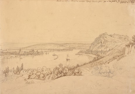 View of Koblenz with the Rhine and Fortress Ehrenbreitstein (rec