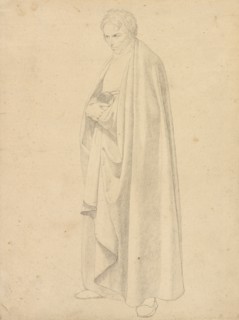 Joseph Wintergerst in a Floor-length Coat, Standing, with his Ha