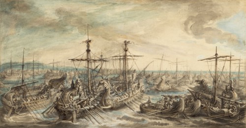 The Roman Fleet Victorious over the Carthaginians at the Battle