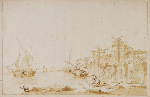 An Imaginary View of a Venetian Lagoon, with a Fortress by the S