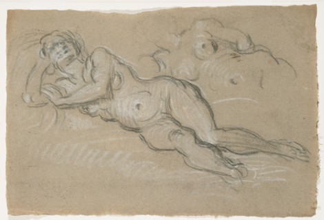Two Studies of a Reclining Female Nude