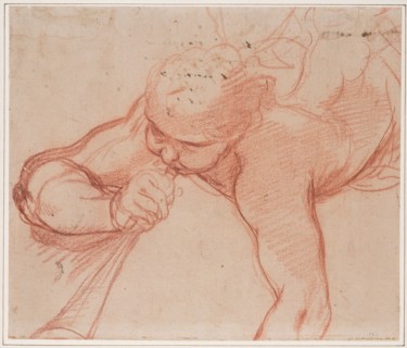 An Angel Blowing a Trumpet (recto),  The Virgin and Child with K
