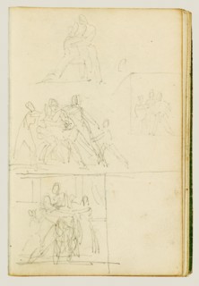 Four compositional studies for a group of figures