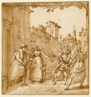 Taddeo Leaving Home Escorted by Two Guardian Angels