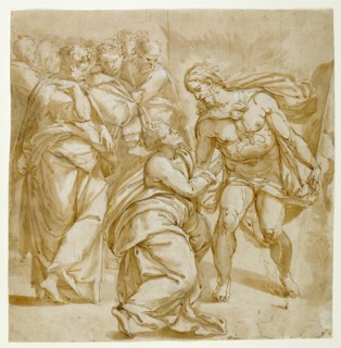 The Incredulity of Thomas (recto),  Study for the Figure of Thom