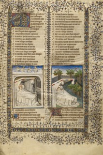 Scipio Lying in Bed Dreaming,  Guillaume de Lorris Lying in Bed