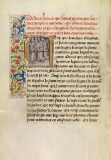 Initial A: The Body of Saint Anthony Transported to Constantinop