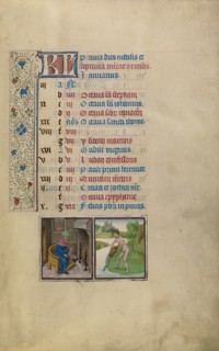 A Man Warming by a Fire,  Zodiacal Sign of Aquarius